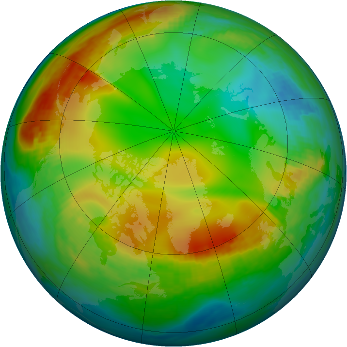 Arctic ozone map for 14 December 1981